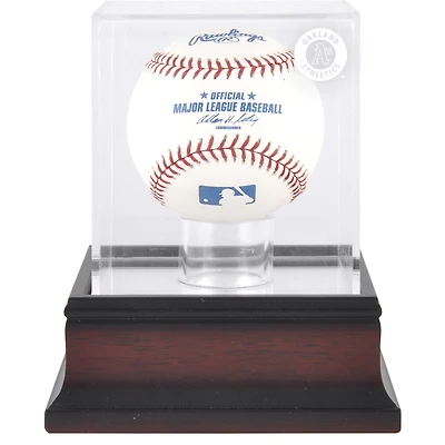 Vitrine de présentation du logo de baseball des Oakland Athletics en acajou