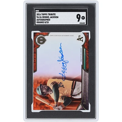 Reggie Jackson Oakland Athletics Autographed 2016 Topps Tribute Orange #TA-RJ #8/25 SGC Authenticated 9 Card
