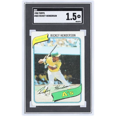 Rickey Henderson Oakland Athletics 1980 Topps #482 SGC Authenticated Rookie Card