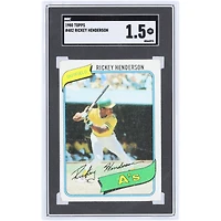 Rickey Henderson Oakland Athletics 1980 Topps #482 SGC Authenticated Rookie Card
