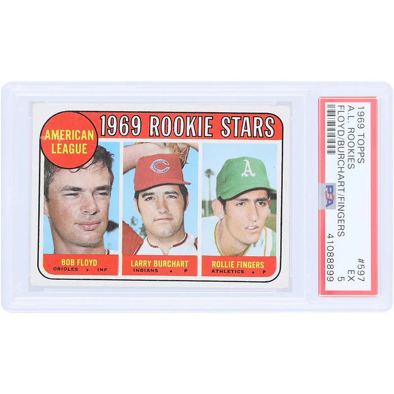 Rollie Fingers Oakland Athletics 1969 Topps #597 PSA Authenticated 5 Rookie Card