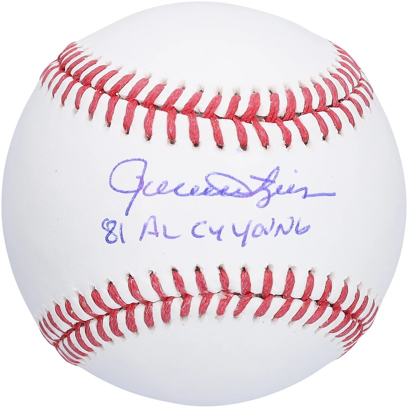 Rollie Fingers Oakland Athletics a dédicacé une balle de baseball avec l'inscription « 81 AL Cy Young »