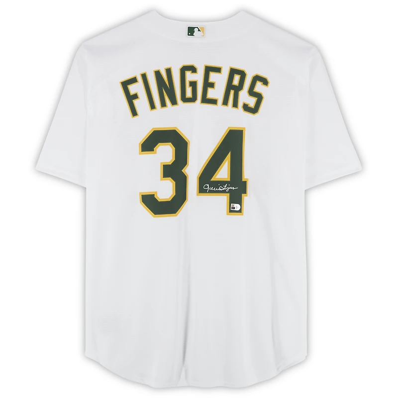 Rollie Fingers Oakland Athletics Autographed White Nike Replica Jersey  