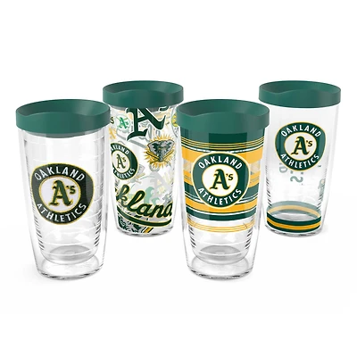 Tervis Oakland Athletics paquet de quatre 16oz. Ensemble de gobelets classiques
