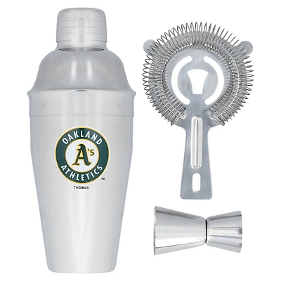 The Memory Company Oakland Athletics Ensemble shaker, passoire et doseur en acier inoxydable