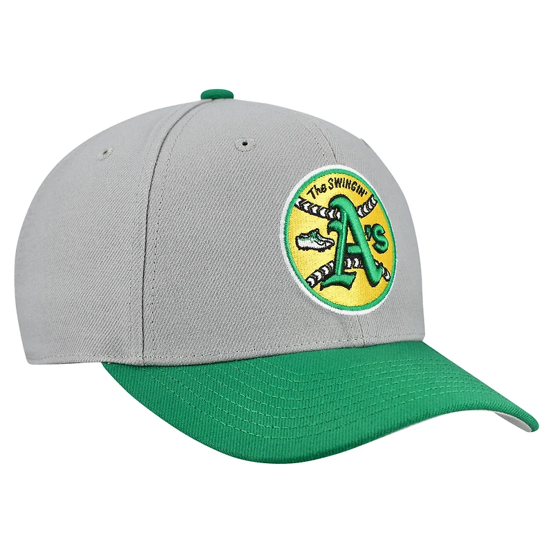 Casquette ajustable unisexe Mitchell & Ness grise Oakland Athletics Basic Coop Pro
