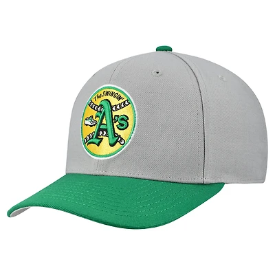 Casquette ajustable unisexe Mitchell & Ness grise Oakland Athletics Basic Coop Pro
