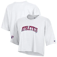 Women's Champion  White Oakland Athletics Boyfriend Cropped Americana T-Shirt