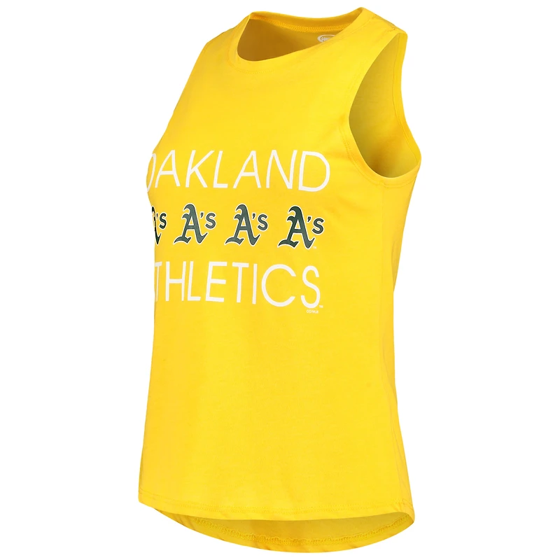 Ensemble de nuit Concepts Sport vert/or Oakland Athletics Meter Muscle (débardeur et pantalon) pour femme