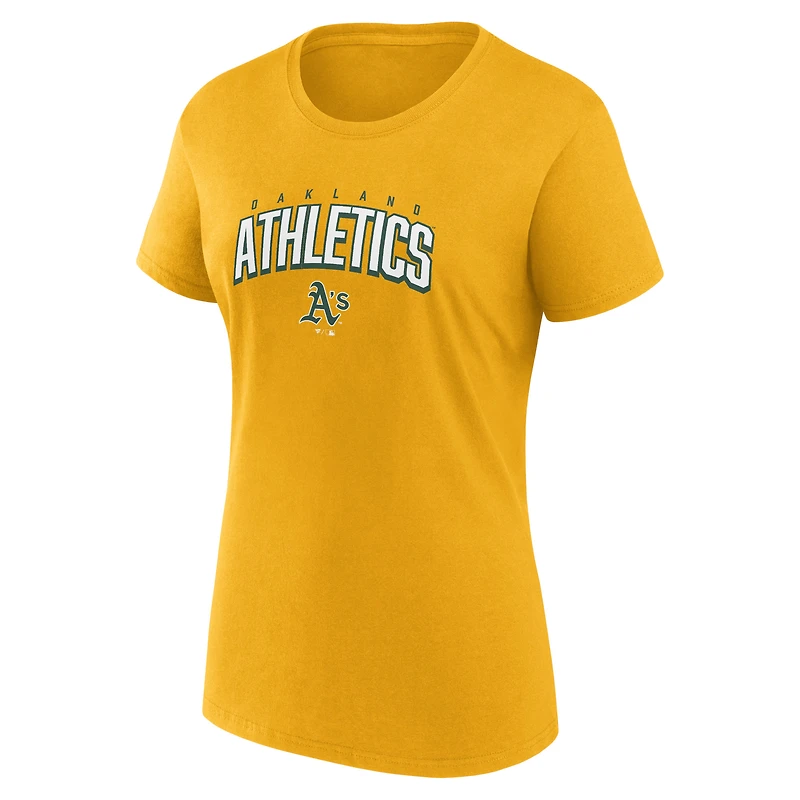 Ensemble de t-shirts supporter des Oakland Athletics vert/or pour femmes Fanatics
