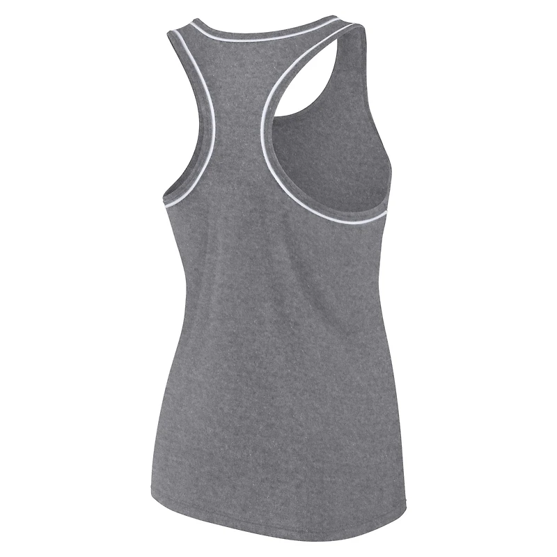 Débardeur dos nageur Fanatics Heather Gray pour femme, logo Oakland Athletics.