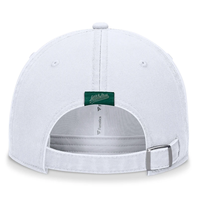 Casquette ajustable ton sur ton blanche Oakland Athletics Fanatics pour femmes