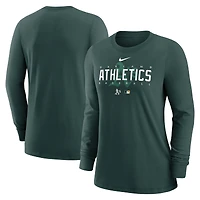 Women's Nike Green Oakland Athletics Authentic Collection Legend Performance Long Sleeve T-Shirt