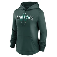 Sweat à capuche Nike Oakland Athletics Authentic Collection Pregame Performance pour femme, vert