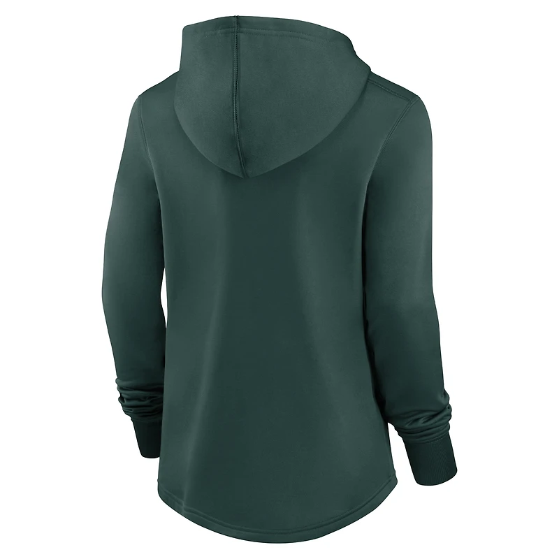 Sweat à capuche Nike Oakland Athletics Authentic Collection Pregame Performance pour femme, vert