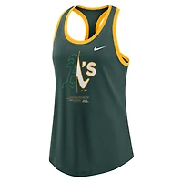 Débardeur Nike Oakland Athletics Tech Tri-Blend vert pour femme