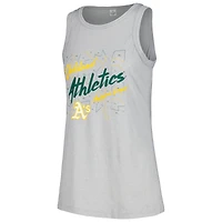 Débardeur à col montant en gaze gris doux comme du raisin pour femme des Oakland Athletics