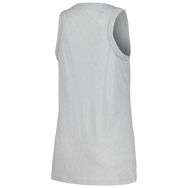 Women's Soft as a Grape Gray Oakland Athletics Gauze High Neck Tank Top