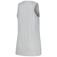 Women's Soft as a Grape Gray Oakland Athletics Gauze High Neck Tank Top