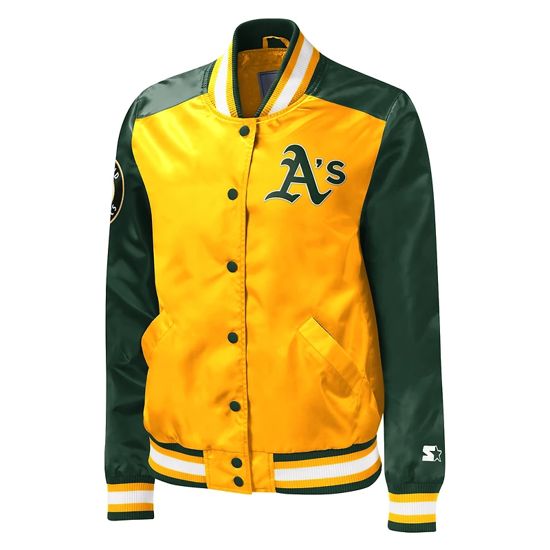 Women's Starter Gold Oakland Athletics The Legend Full-Snap Jacket