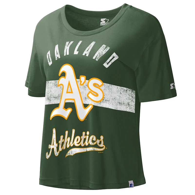 Haut court Starter Green Oakland Athletics Record Setter pour femme