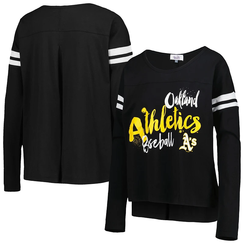T-shirt à manches longues pour femmes, noir, Oakland Athletics Free Agent