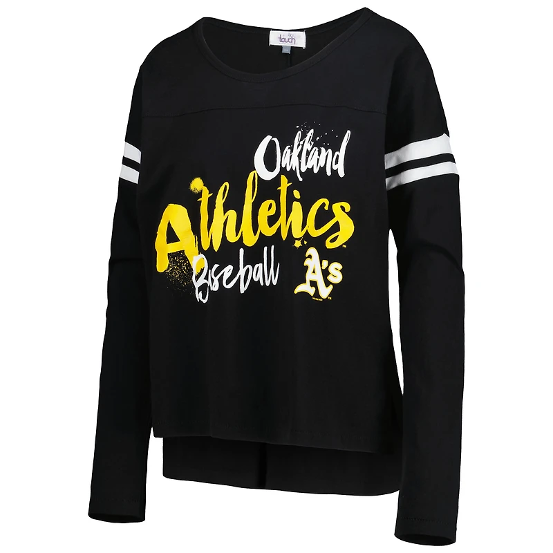 T-shirt à manches longues pour femmes, noir, Oakland Athletics Free Agent