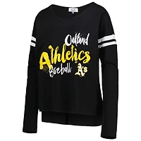 T-shirt à manches longues pour femmes, noir, Oakland Athletics Free Agent
