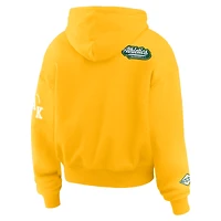 Women's WEAR by Erin Andrews Gold Oakland Athletics  Patch Quarter-Zip Hoodie