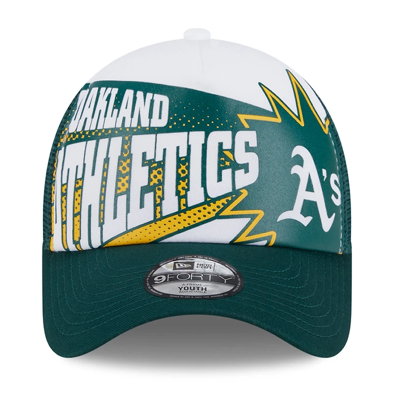 Casquette ajustable Oakland Athletics Boom 9FORTY verte New Era pour jeunes