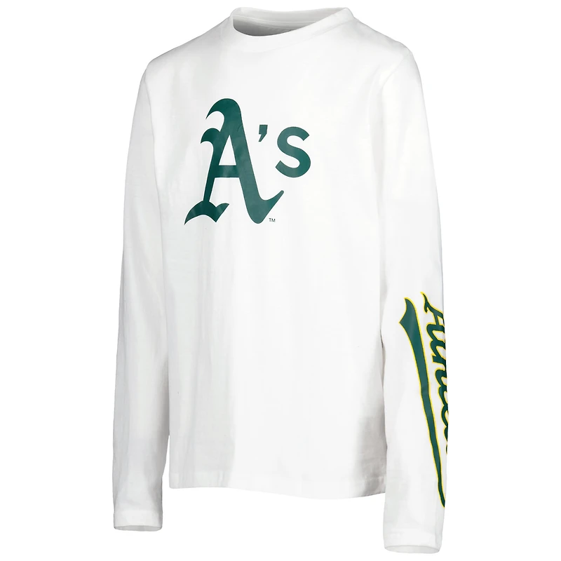 Ensemble de t-shirts combinés vert/blanc pour jeunes Oakland Athletics