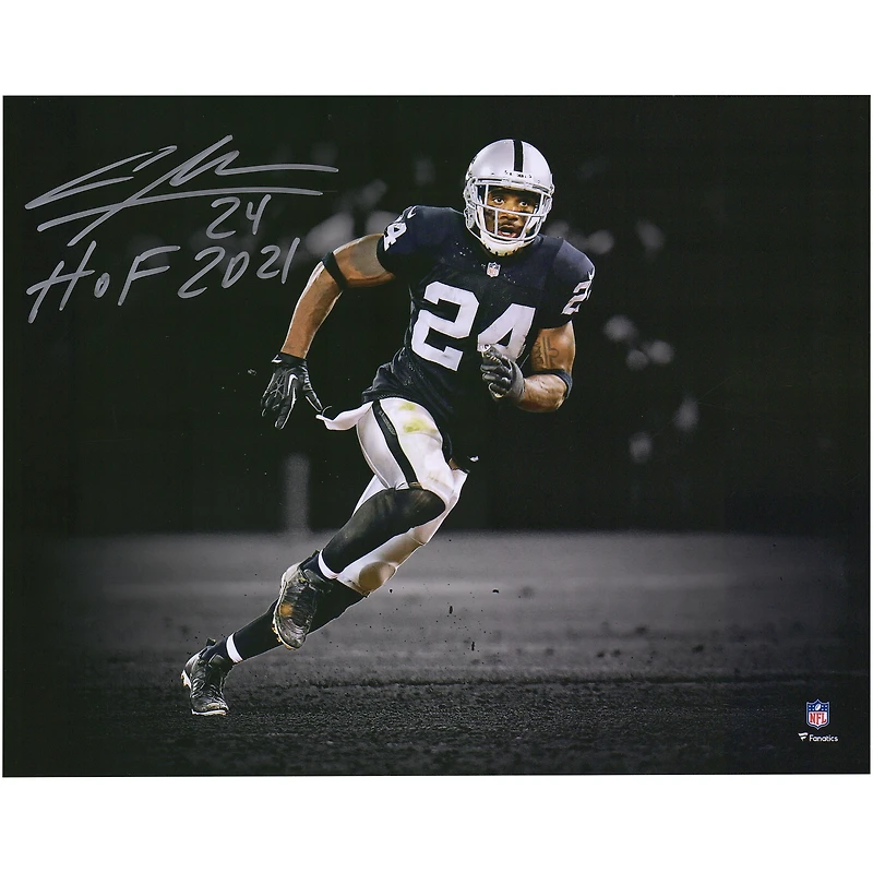 Charles Woodson Oakland Raiders Autographed 11" x 14" Spotlight Photograph with "HOF 21" Inscription