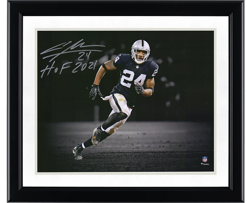 Charles Woodson Oakland Raiders Autographed 11" x 14" Spotlight Photograph with "HOF 21" Inscription
