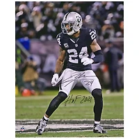 Photographie autographiée de 16" x 20" de Charles Woodson des Oakland Raiders avec l'inscription "HOF 21"