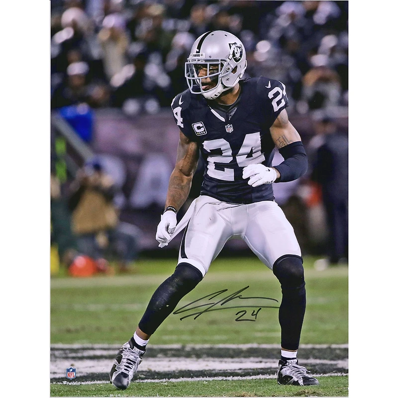 Photo dédicacée de Charles Woodson, joueur des Raiders d'Oakland (16" x 20")