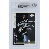 Carte de recrue authentifiée signée par Charles Woodson Oakland Raiders, série 1 de score de 1998, encre argentée n° 236, avec l'inscription « HOF 21 »
