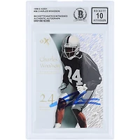 Carte de recrue autographiée de Charles Woodson (Oakland Raiders) de 1998, Skybox E-X 2001, n° 58, certifiée par Beckett Fanatics Witnessed.