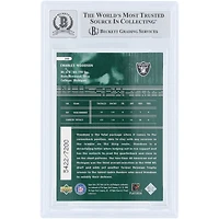 Carte de recrue 10 authentifiée par Charles Woodson (Oakland Raiders), 1998 Upper Deck SPx Finite, n° 310, numérotée sur 7200, et signée par Beckett Fanatics Witnessed.