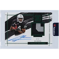 Charles Woodson Oakland Raiders Autographed 2022 Panini Impeccable Emerald Dual-Color Relic #ERA-CWO #2/2 Card