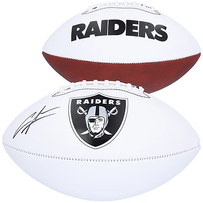 Charles Woodson Oakland Raiders Ballon de football à panneau blanc Franklin dédicacé