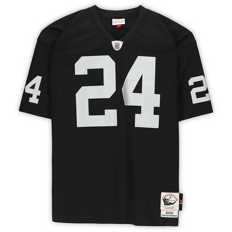 Charles Woodson Oakland Raiders Autographed Mitchell & Ness Black Authentic Throwback Jersey