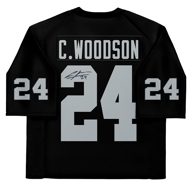 Charles Woodson Oakland Raiders Autographed Mitchell & Ness Black Authentic Throwback Jersey