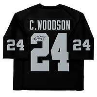 Charles Woodson Oakland Raiders Autographed Mitchell & Ness Black Authentic Throwback Jersey