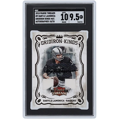 Daryle Lamonica Oakland Raiders Autographed 2010 Panini Threads Gridiron Kings #9 #18/25 SGC Authenticated 9.5/10 Card