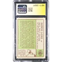 Carte de recrue autographiée de Howie Long (Oakland Raiders) de 1984, Topps n° 111, authentifiée CGC, avec inscription « HOF 2000 ».