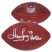 Ballon de football Duke en couleur autographié par Howie Long des Oakland Raiders avec l'inscription « HOF/00 »