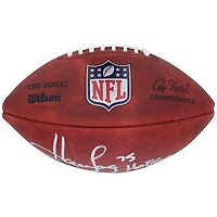 Ballon de football Duke en couleur autographié par Howie Long des Oakland Raiders avec l'inscription « HOF/00 »