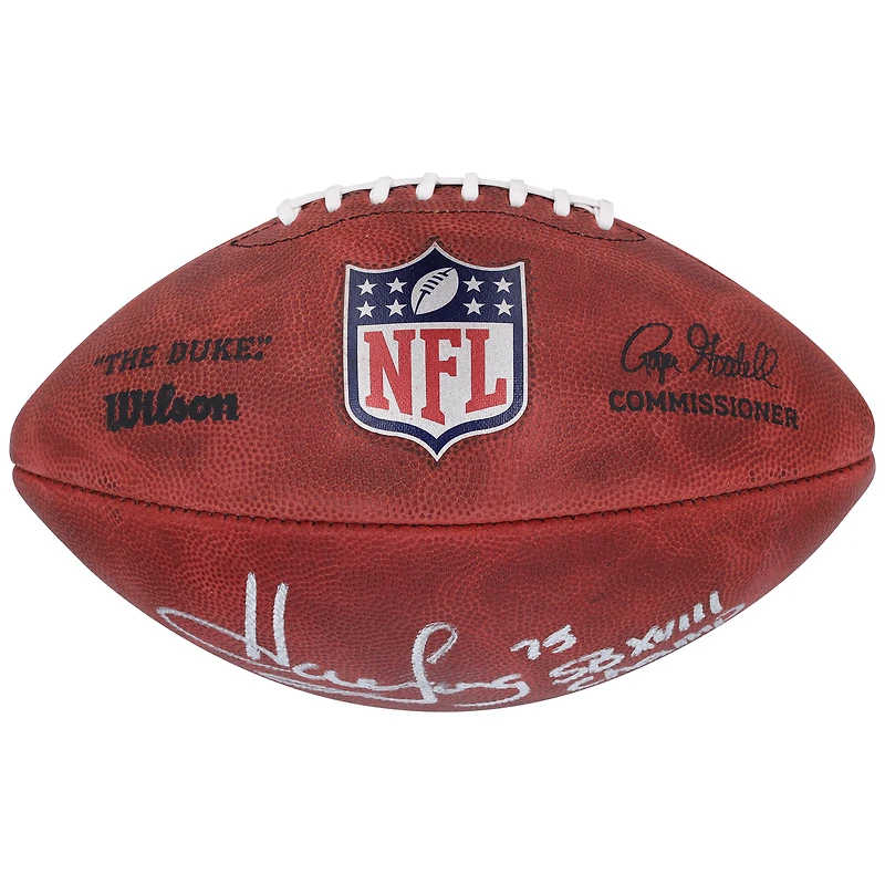 Howie Long Oakland Raiders Autographed Duke Full Color Football with "SB XVIII Champ" Inscription