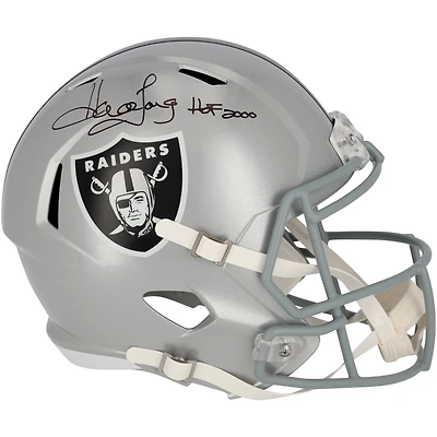 Casque réplique autographié Riddell Speed des Oakland Raiders de Howie Long avec inscription « HOF 2000 »