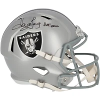 Casque réplique autographié Riddell Speed ​​des Oakland Raiders de Howie Long avec inscription « HOF 2000 »